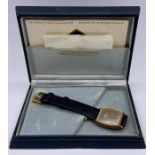 An 18ct gold Gents Jaeger-Le-Coultre watch, model 901718, case no. 1131595A, with original box,