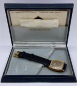 An 18ct gold Gents Jaeger-Le-Coultre watch, model 901718, case no. 1131595A, with original box,