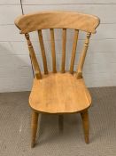 A pine kitchen chair