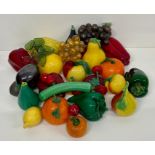 Hand blown vintage glass fruit and vegetables, possibly Italian Murano