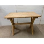 An X Frame Pine Table (H74cm W100cm D60cm)