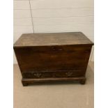 An Antique Scumbled pine trunk with two drawers. (H77cm W104cm D50cm)