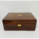 A rosewood and mother of pearl inlay box (H12cm W30cm D22cm)
