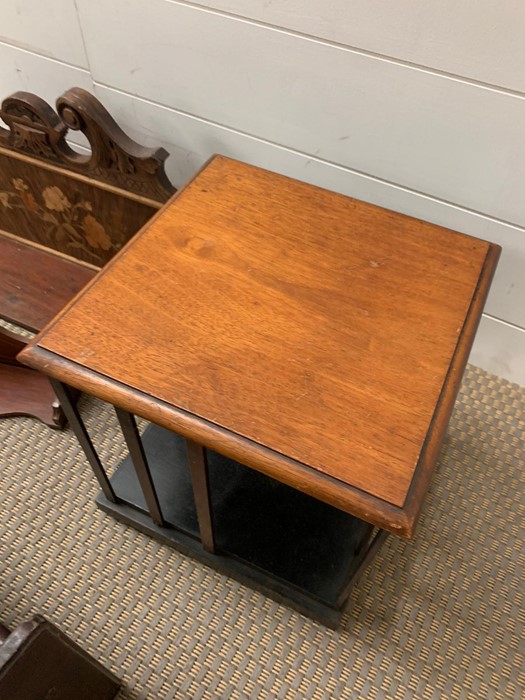 A selection of mahogany and inlay book racks along with a Edwardian mahogany table top revolving - Image 5 of 5