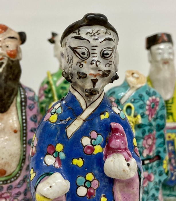 A selection of six 19th Century Chinese figures of Immortals (One AF needs head re-attaching) - Image 2 of 5