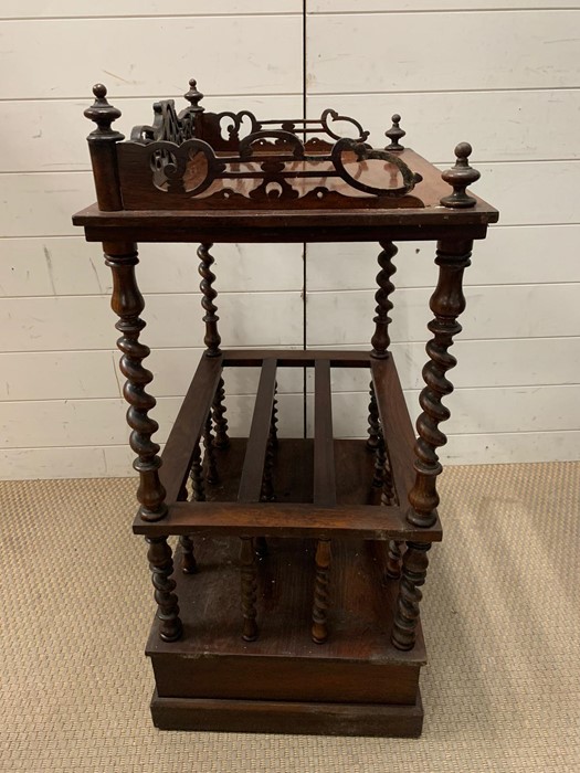 A Regency mahogany Canterbury/Whatnot, divided by turned spindles and drawers below (H78cm W57cm - Image 5 of 7