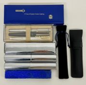 A large collection of pens to include Waterman, Parker and Sheaffer