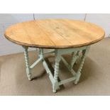 A painted barley twist leg kitchen table (H74cm W120cm)