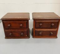 A matching pair of desktop drawers, each with two drawers