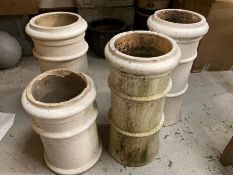 Four reclaimed chimney pots (H60cm)