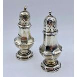 A Pair of silver salts (total weight 49g), hallmarked for Birmingham 1939 by William Hutton &