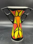 A Lorna Bailey Halcyon two handled Art Deco vase, signed to base