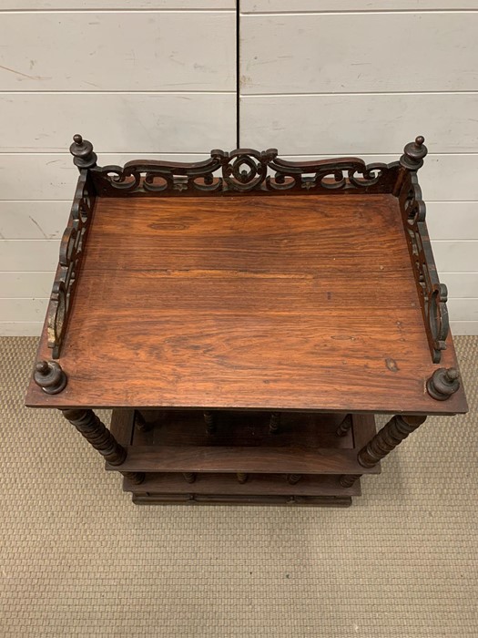 A Regency mahogany Canterbury/Whatnot, divided by turned spindles and drawers below (H78cm W57cm - Image 2 of 7