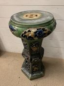 A glazed ceramic plant stand AF (H73cm Dia37cm)