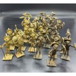 A West Afican tribal bronze chess set. (32 Pieces)