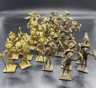 A West Afican tribal bronze chess set. (32 Pieces)