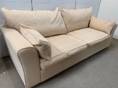 A three seater John Lewis sofa with "Collins and Hayes" upholstery (H75cm W220cm D94cm SH44cm)