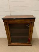 An inlay side cabinet, with gilt work, interior velvet lined (H100cm W84cm D30cm)