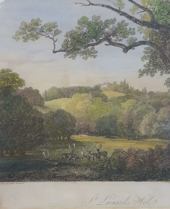 A pair of 19th century hand-coloured engravings of "St. Leonards Hill" (Windsor, Berkshire) by James - Image 3 of 4