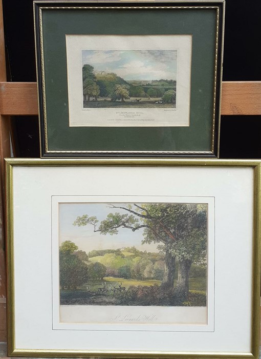 A pair of 19th century hand-coloured engravings of "St. Leonards Hill" (Windsor, Berkshire) by James - Image 2 of 4