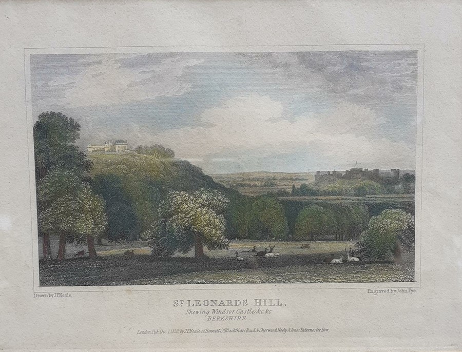 A pair of 19th century hand-coloured engravings of "St. Leonards Hill" (Windsor, Berkshire) by James - Image 4 of 4