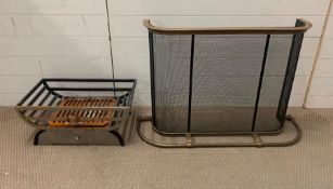 A Fireside grate and screen