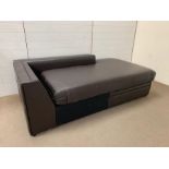 A leather corner unit sofa end (H65cm W194cm D100cm SH50cm)