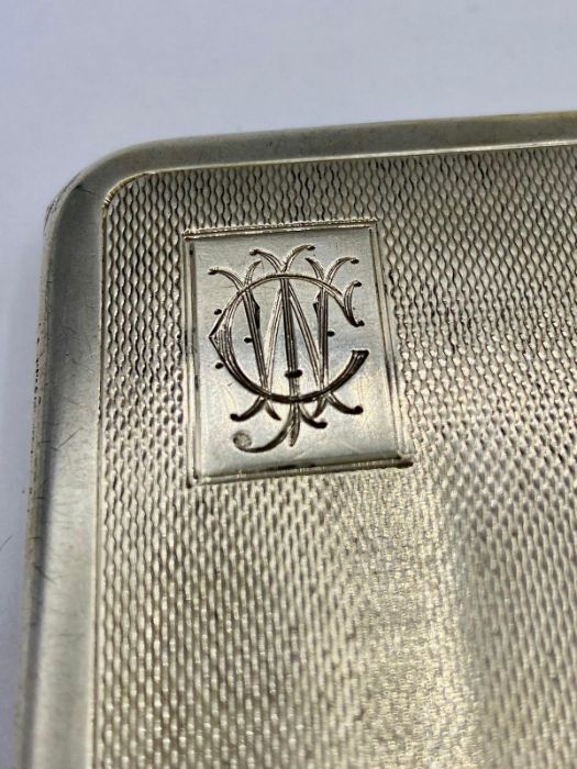 A Silver cigarette case by JHW and hallmarked for Birmingham 1948 - Image 2 of 5