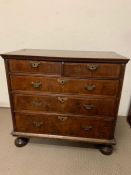 A 19th Century English Queen Anne Two over three chest of drawers (H90cm D51cm W95cm)