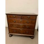 A 19th Century English Queen Anne Two over three chest of drawers (H90cm D51cm W95cm)