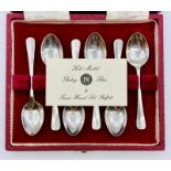 A Boxed set of six silver teaspoons by Francis Howard Ltd, hallmarked for Sheffield 1972