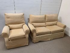 A two seater Multiyork sofa bed (H79cm W167cm D86cm) and matching chair
