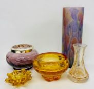 A selection of studio glassware to include Whitefriars