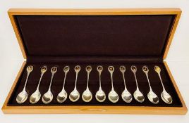 The RSPB silver spoon collection by John Pinches, comprising 12 spoons (approx 30g each)