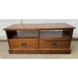 A Laura Ashley side cabinet with two shelves and drawers under (H52cm W120cm D46cm)
