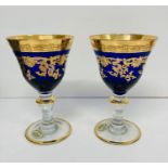 A pair of crystal Murano glasses