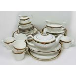 A Six place setting Royal Doulton New Romance pattern to include: Six dinner plates, side plates,