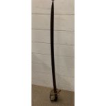 A Victorian infantry officers sword, VR crest, brass hilt Mid/late 19th century (no scabbard) (total