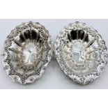 Two decorative silver pin dishes (135g) by Martin, Hall & Co (Richard Martin & Ebenezer Hall)