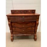 A mahogany dressing chest of drawers (H117cm W104cm D49cm)