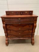 A mahogany dressing chest of drawers (H117cm W104cm D49cm)