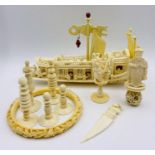 A selection of Antique ivory items