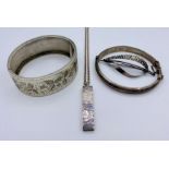 A small selection of silver jewellery