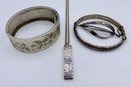 A small selection of silver jewellery