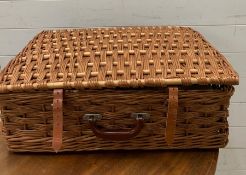 A vintage picnic basket