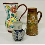 Three studio pottery jugs