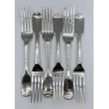 A selection of six silver forks, Victorian and Georgian (423g Total weight)