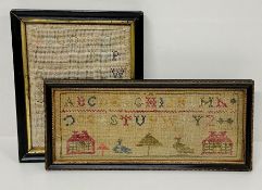 Two samplers, one Victorian and one dated 1931