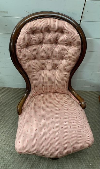 A Victorian mahogany button back bedroom chair