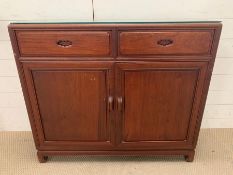 A Chinese rosewood side cabinet (102 cm x 30 cm d x 87cm h)
